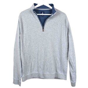Johnnie-O Men's Sweatshirt Quarter Zip Pullover, Grey Long Sleeve, Large